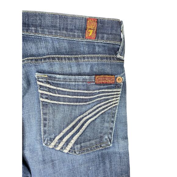 7 For All Mankind Dojo jeans in Lake Blue with white stitching size 25 - Picture 6 of 8